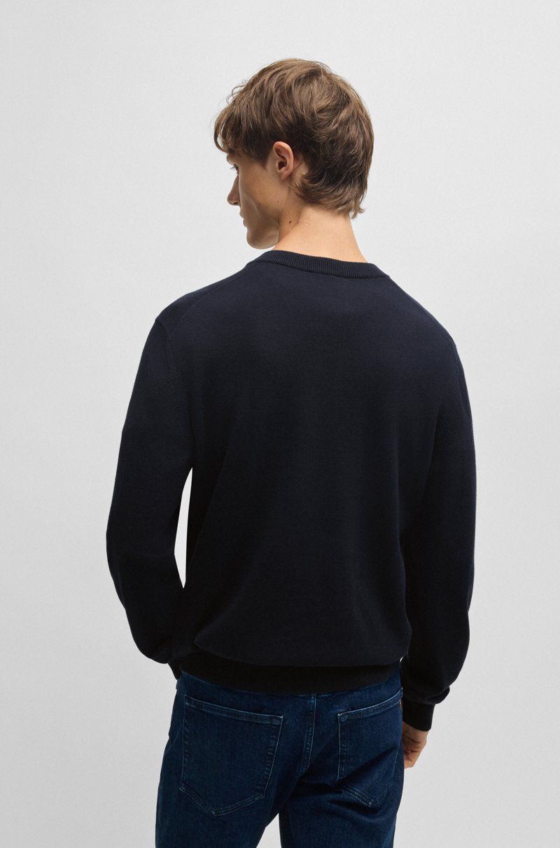 Hugo Boss Jersey Con Cuello En Pico Y Parche De Logo En Algodón Con Cashmere