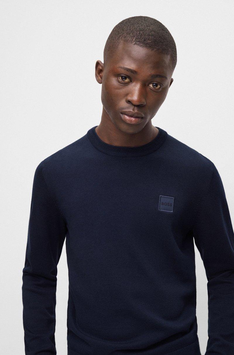 Hugo Boss Jersey Con Cuello Redondo De Algodón Y Cashmere Con Logo