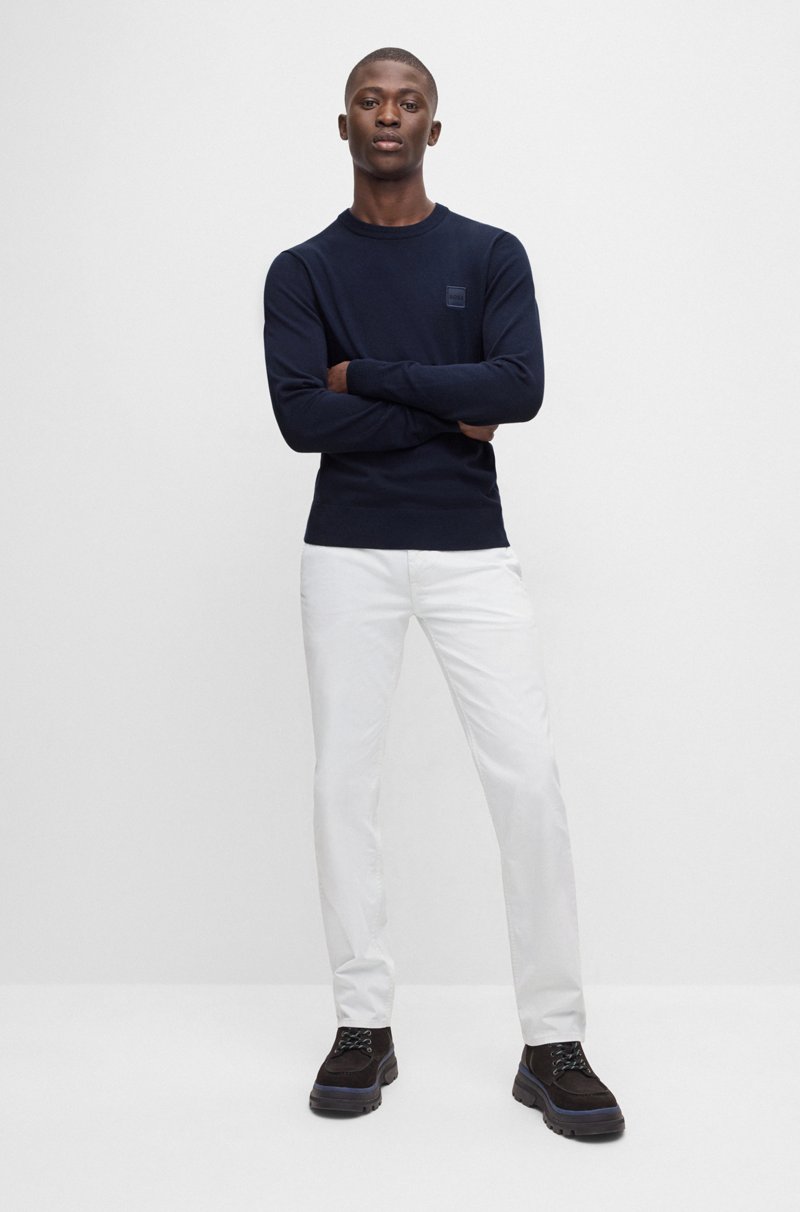 Hugo Boss Jersey Con Cuello Redondo De Algodón Y Cashmere Con Logo