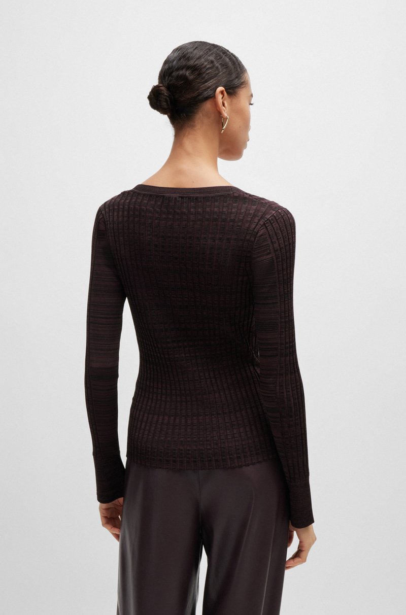 Hugo Boss Jersey Con Escote Redondeado En Tejido Elástico Acanalado