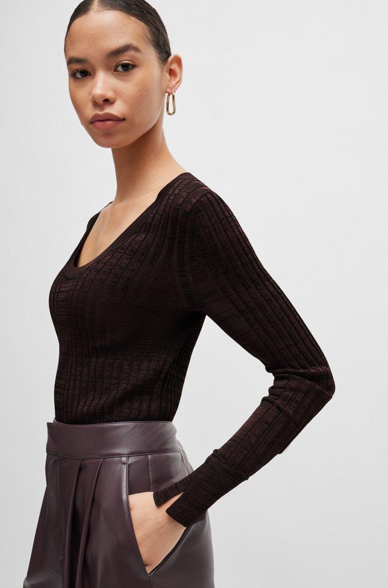 Hugo Boss Jersey Con Escote Redondeado En Tejido Elástico Acanalado