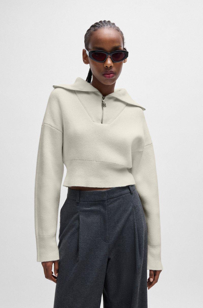 Hugo Boss Jersey corto con un logo apilado en el tirador de la cremallera