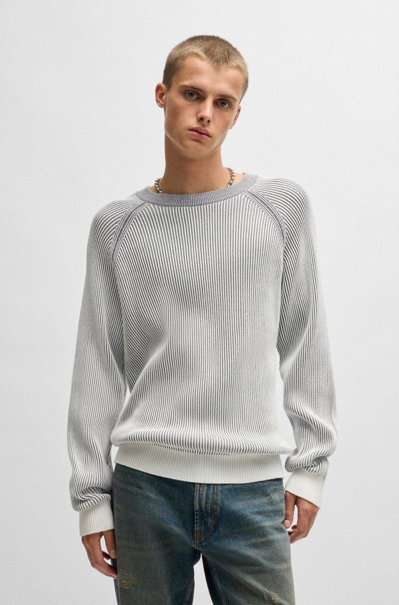 Hugo Boss Jersey de algodón con canalé en dos tonos