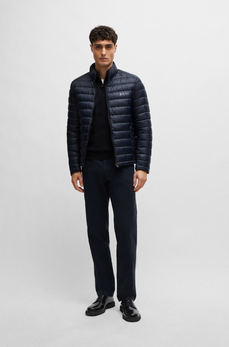 Hugo Boss Jersey De Algodón Con Cremallera En El Cuello Y Logo Bordado