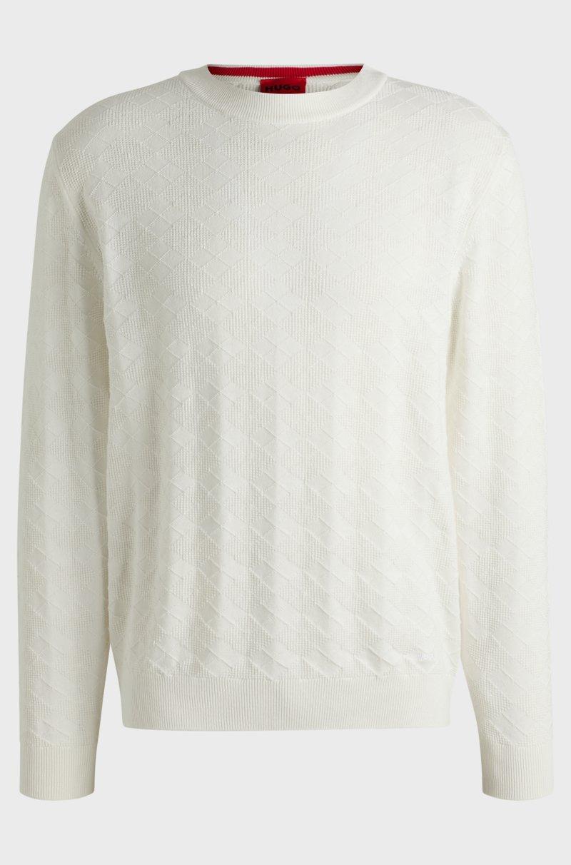 Hugo Boss Jersey De Algodón Con Diseño Romboidal Tonal