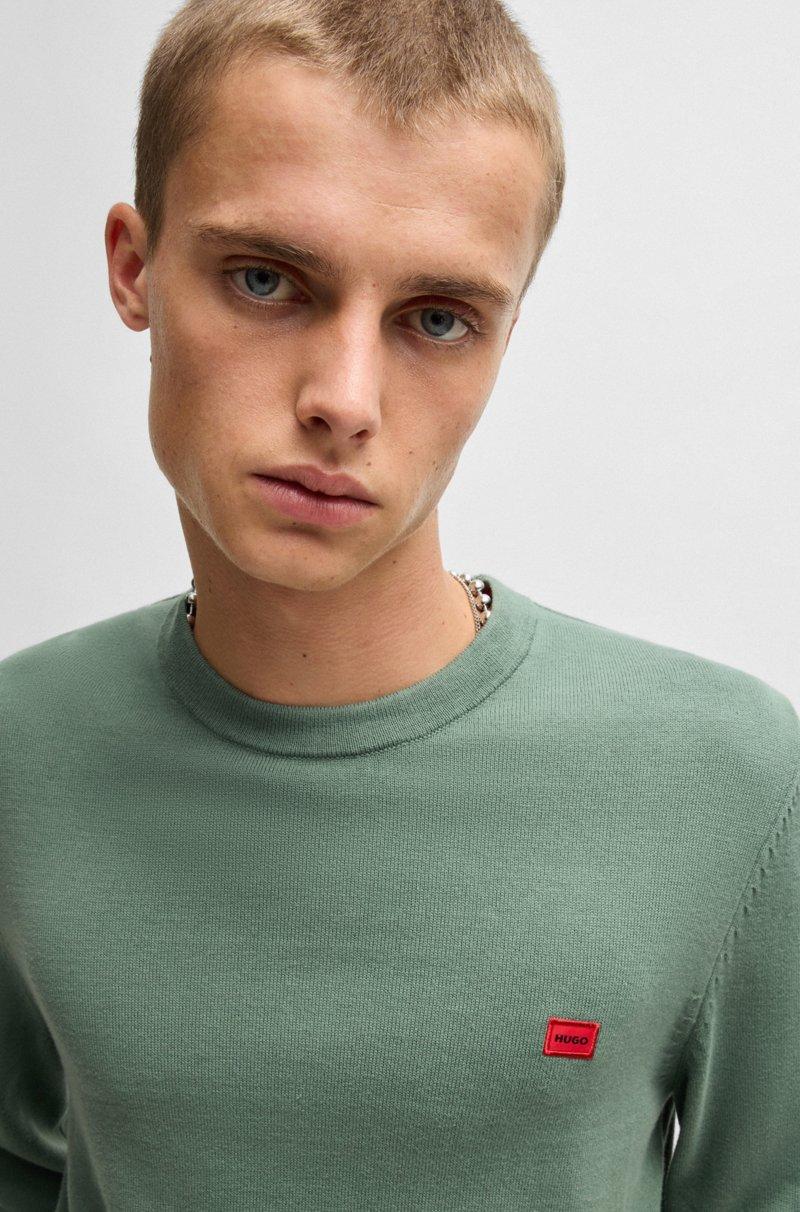 Hugo Boss Jersey De Algodón Con Etiqueta Con Logo Roja