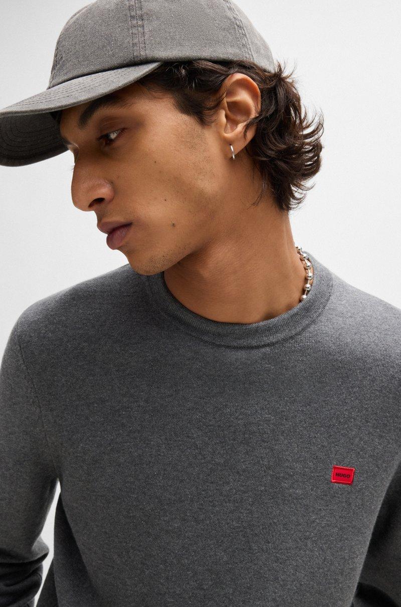 Hugo Boss Jersey De Algodón Con Etiqueta Con Logo Roja