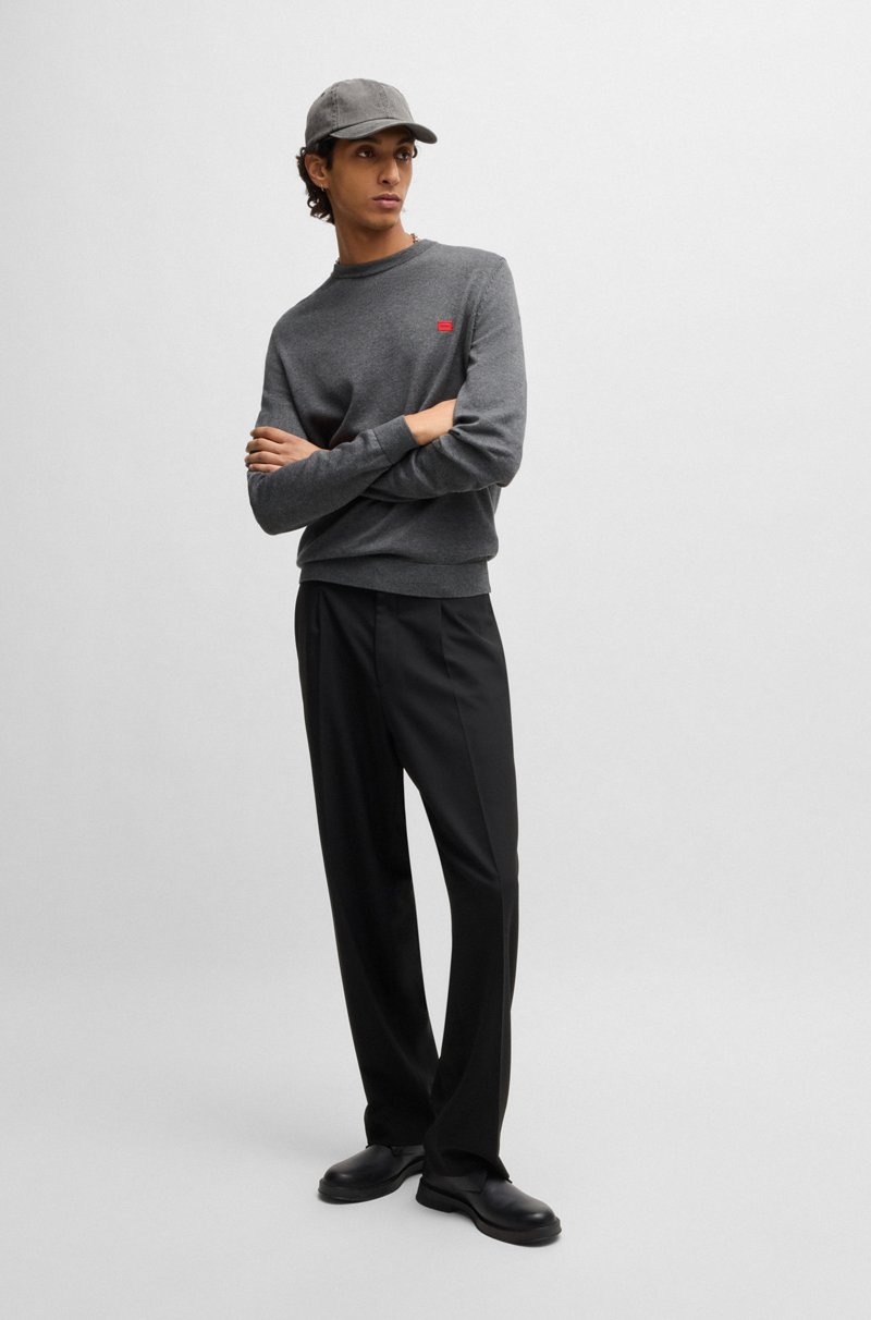 Hugo Boss Jersey De Algodón Con Etiqueta Con Logo Roja