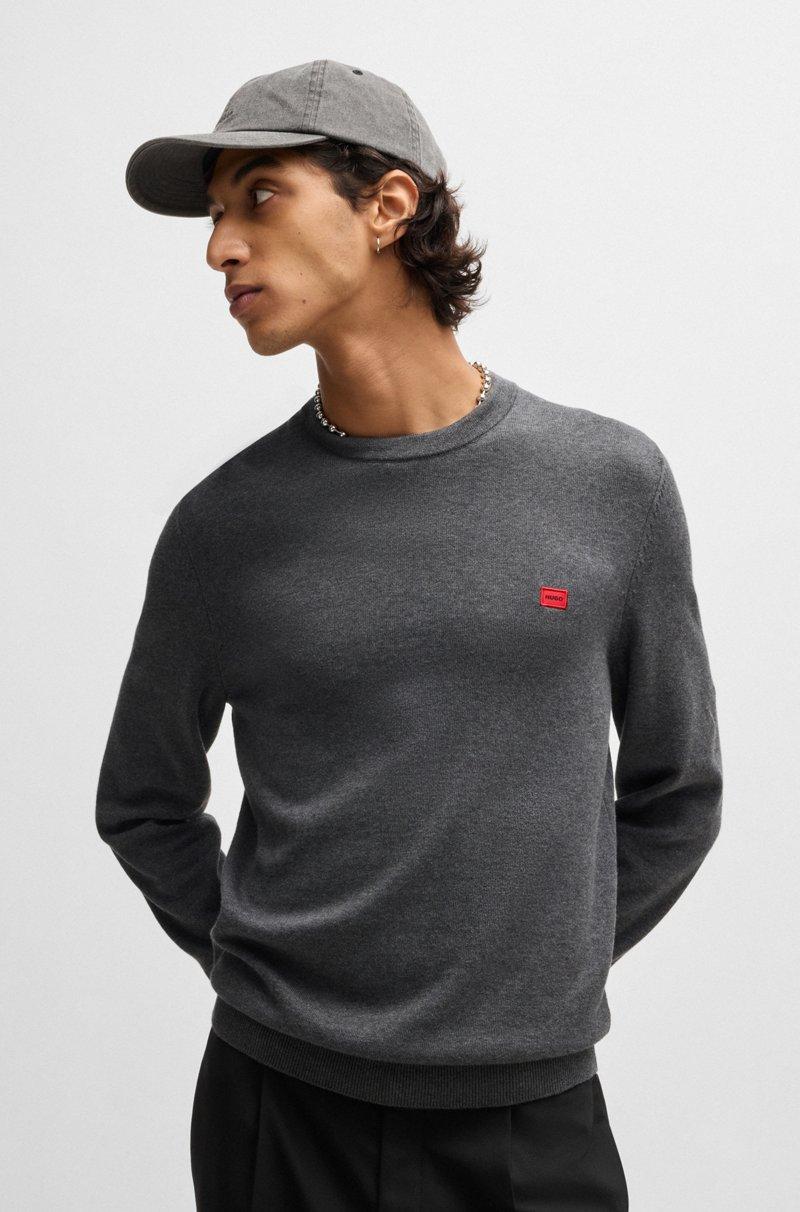 Hugo Boss Jersey De Algodón Con Etiqueta Con Logo Roja