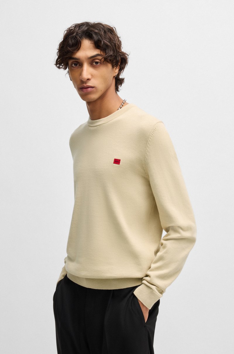 Hugo Boss Jersey de algodón con etiqueta con logo roja