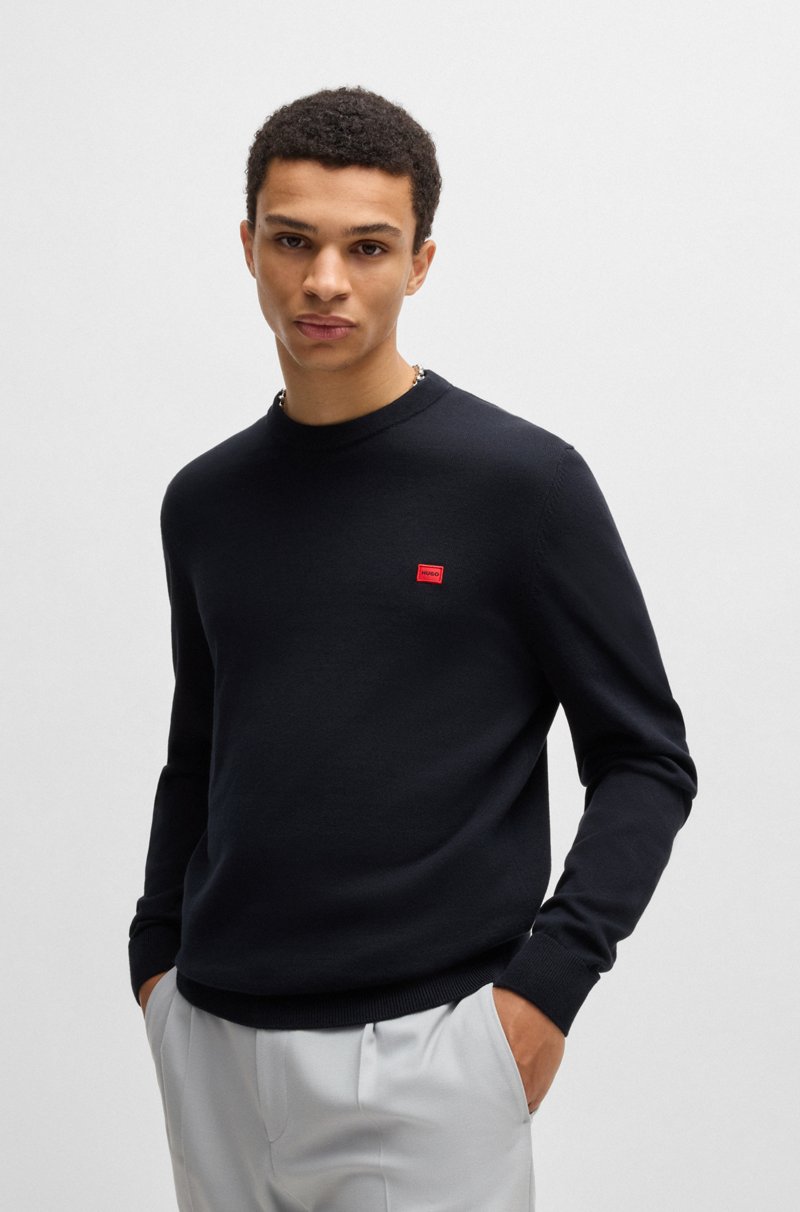 Hugo Boss Jersey de algodón con etiqueta con logo roja