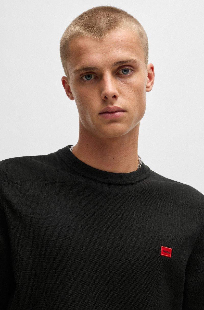 Hugo Boss Jersey De Algodón Con Etiqueta Con Logo Roja