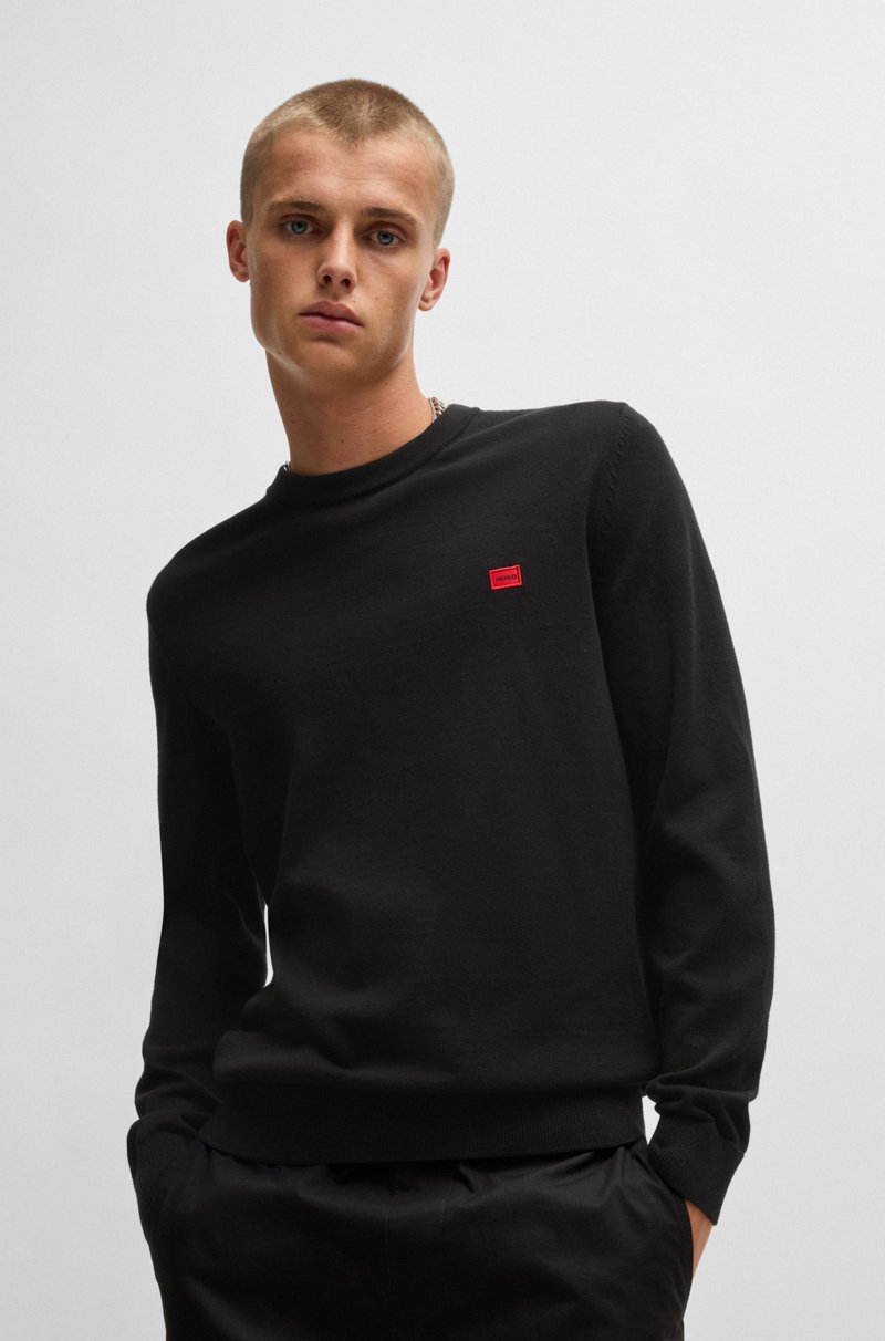 Hugo Boss Jersey de algodón con etiqueta con logo roja