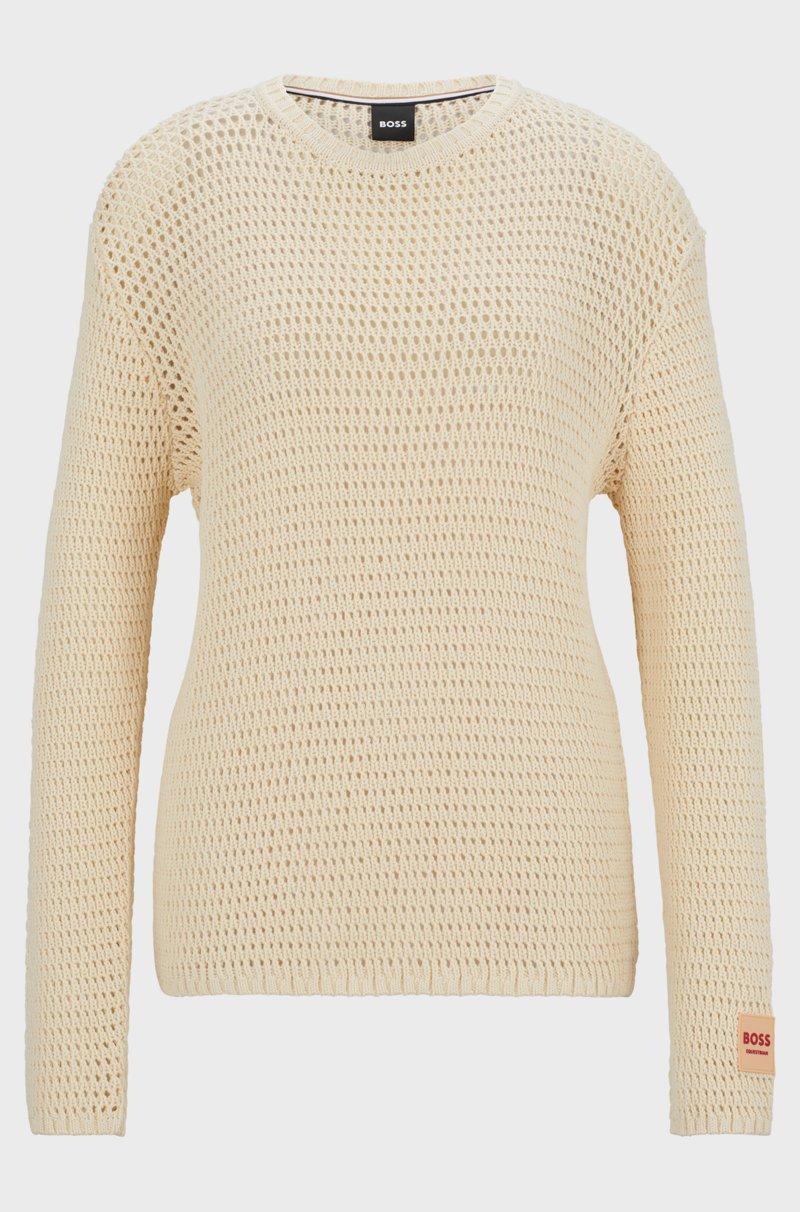 Hugo Boss Jersey De Algodón De Equitación Con Parche De Logo De Silicona