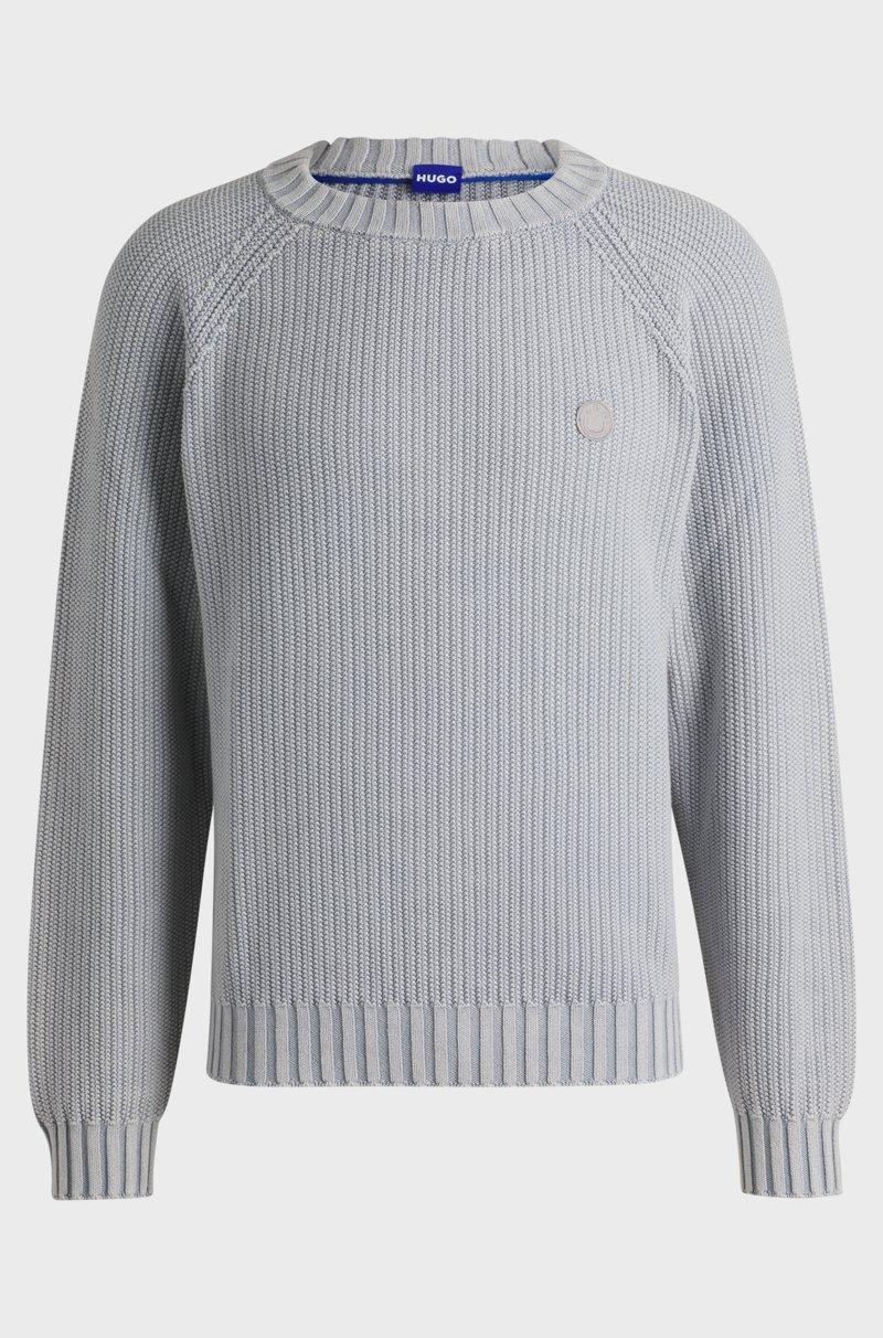 Hugo Boss Jersey de algodón en punto de canalé con insignia de logo