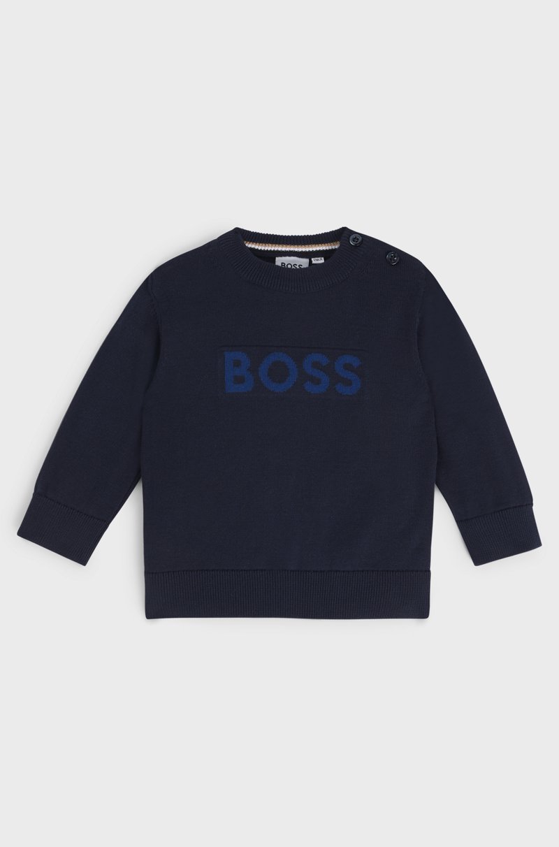 Hugo Boss Jersey de algodón para niños con logo grabado