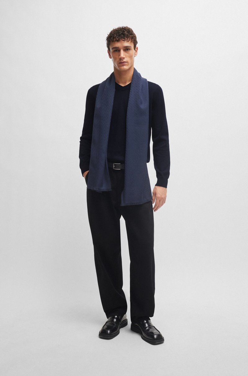 Hugo Boss Jersey De Algodón Puro Con Cuello En Pico Y Logo Bordado