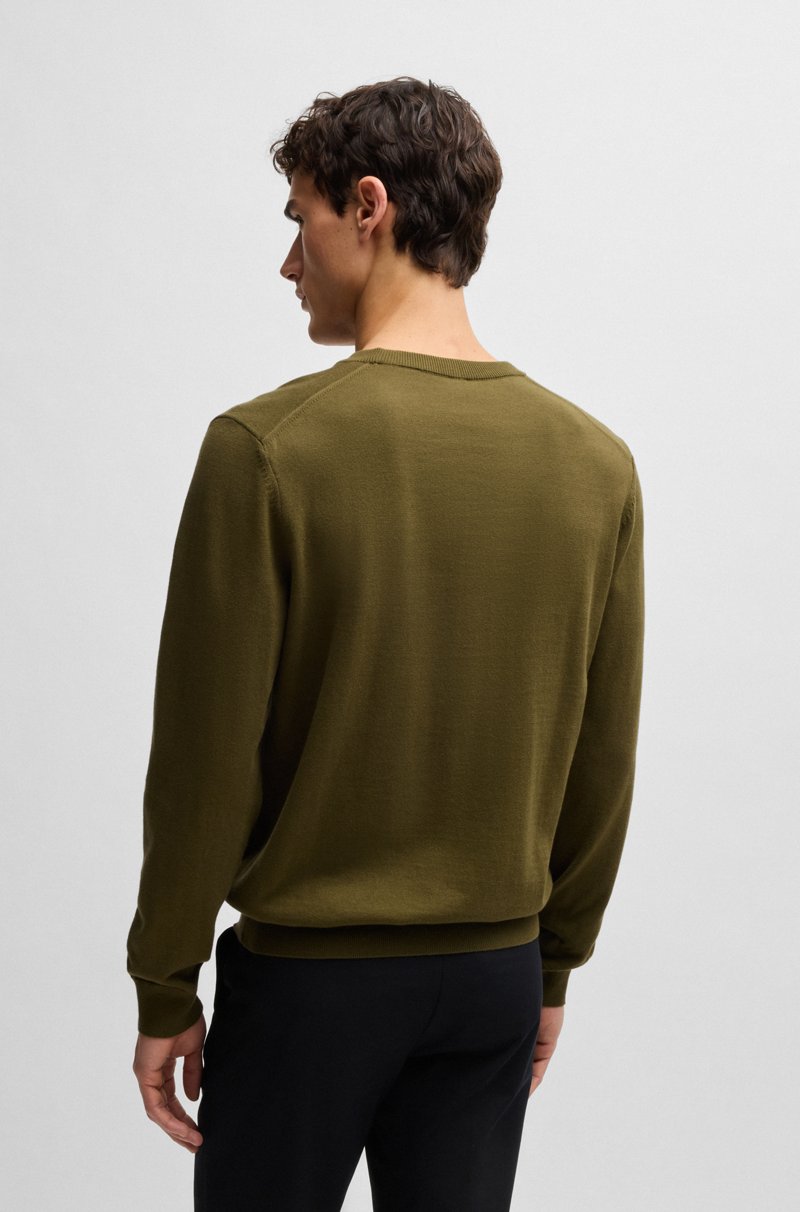 Hugo Boss Jersey De Algodón Puro Con Cuello En Pico Y Logo Bordado