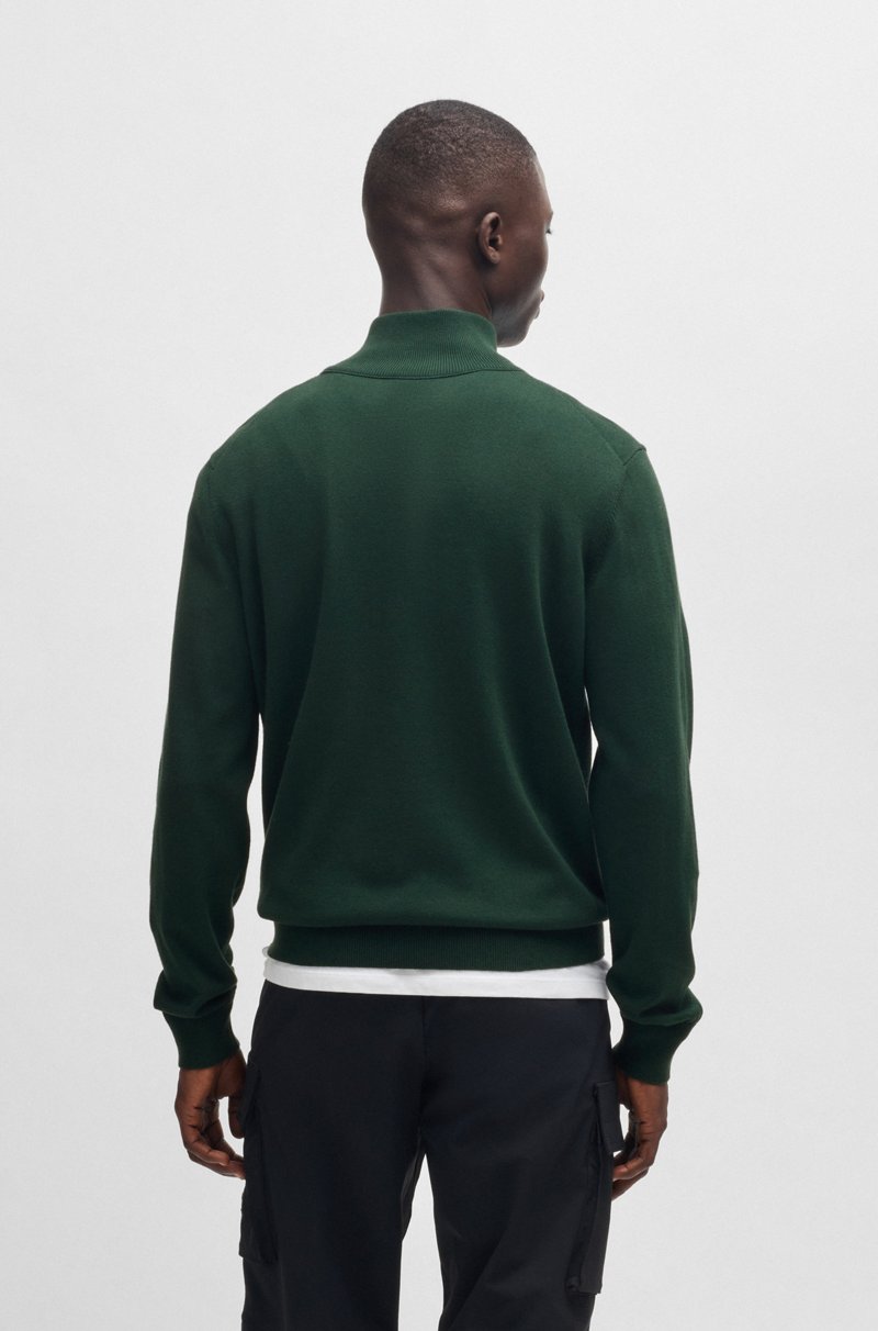 Hugo Boss Jersey De Algodón Y Cashmere Con Cuello Con Cremallera Y Parche Con Logo