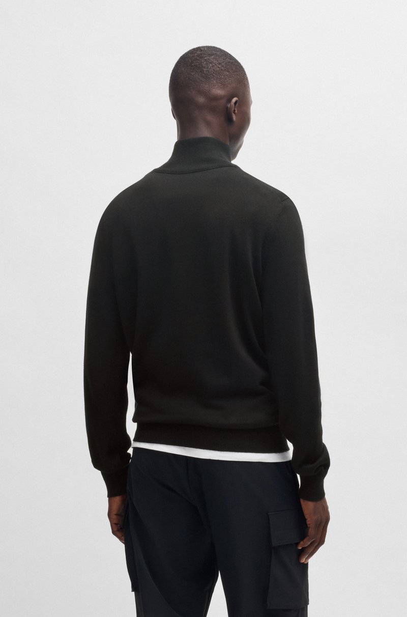 Hugo Boss Jersey De Algodón Y Cashmere Con Cuello Con Cremallera Y Parche Con Logo