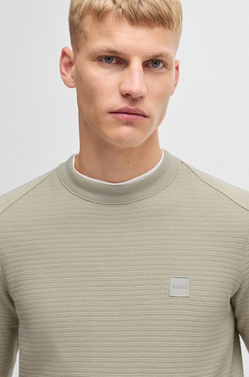 Hugo Boss Jersey De Algodón Y Cashmere Con Parche De Logo