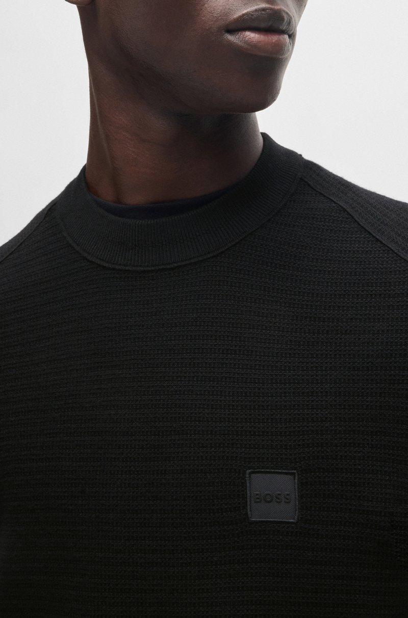 Hugo Boss Jersey De Algodón Y Cashmere Con Parche De Logo