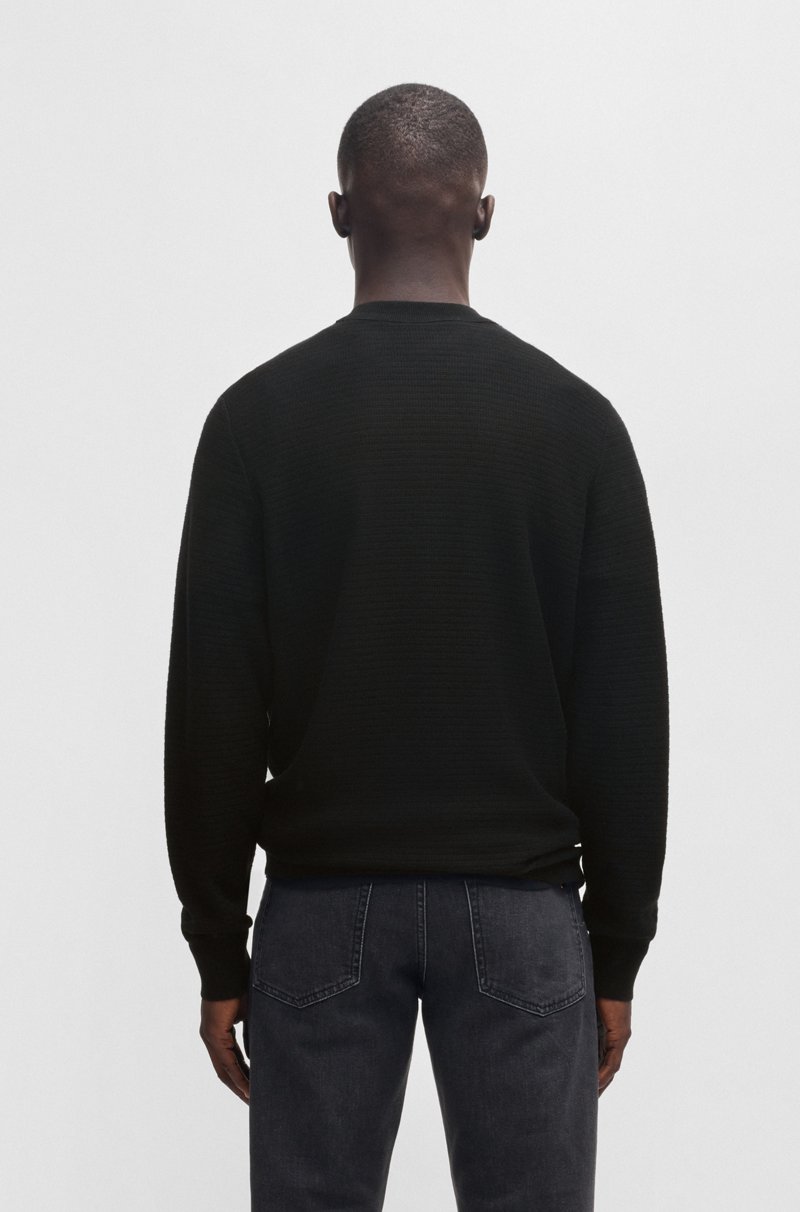Hugo Boss Jersey De Algodón Y Cashmere Con Parche De Logo