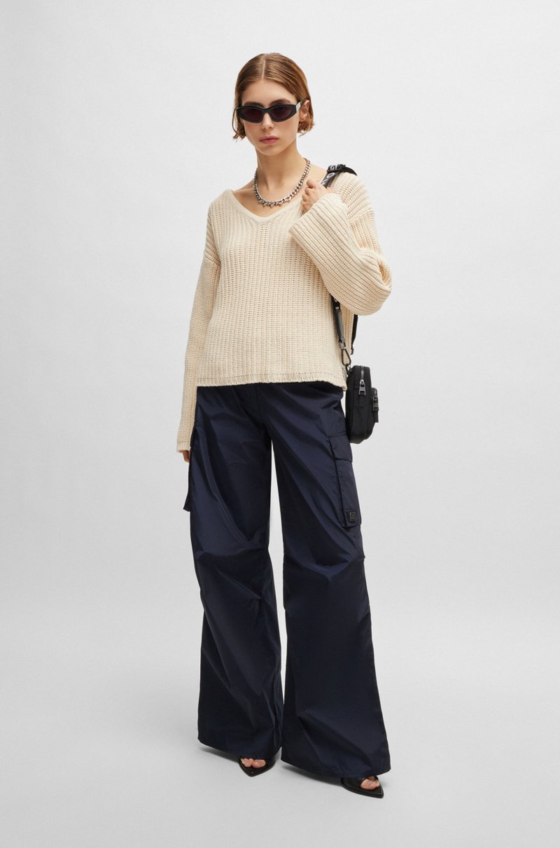 Hugo Boss Jersey De Cuello En Pico Oversize Fit De Manga Larga