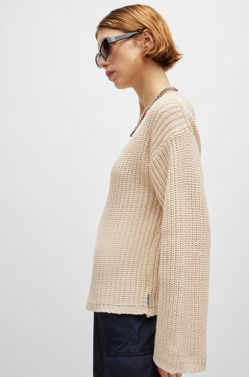 Hugo Boss Jersey De Cuello En Pico Oversize Fit De Manga Larga