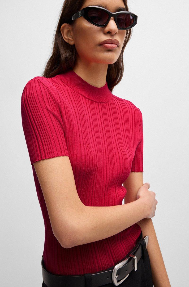 Hugo Boss Jersey De Cuello Medio Con Punto De Canalé Irregular