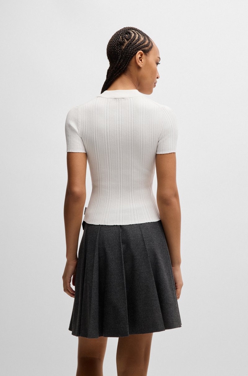 Hugo Boss Jersey De Cuello Medio Con Punto De Canalé Irregular