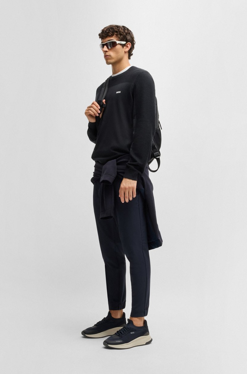 Hugo Boss Jersey De Cuello Redondo Con Detalle De La Marca En Tejido Dry-Flex