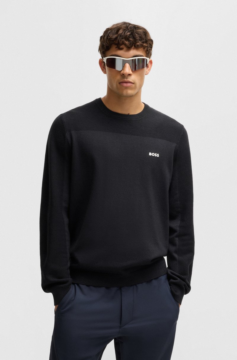 Hugo Boss Jersey de cuello redondo con detalle de la marca en tejido Dry-Flex