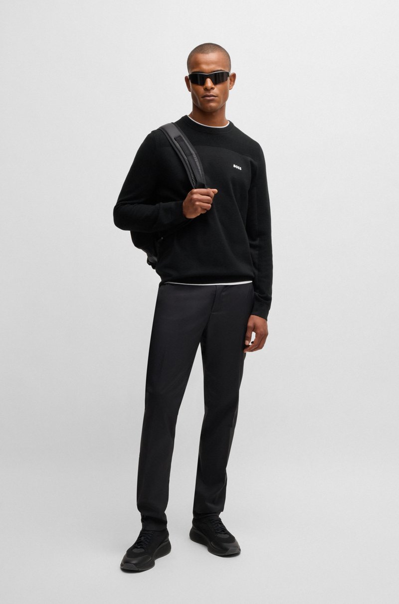 Hugo Boss Jersey De Cuello Redondo Con Detalle De La Marca En Tejido Dry-Flex