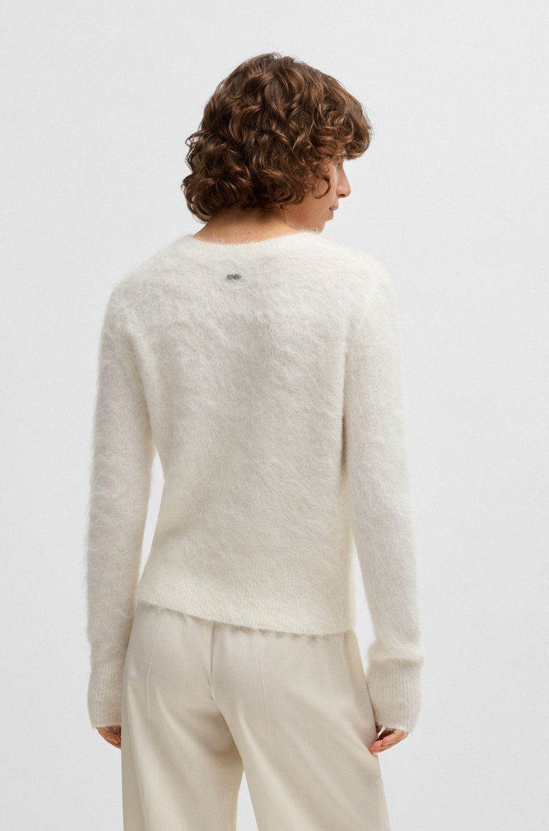 Hugo Boss Jersey De Cuello Redondo En Mezcla De Alpaca Suave