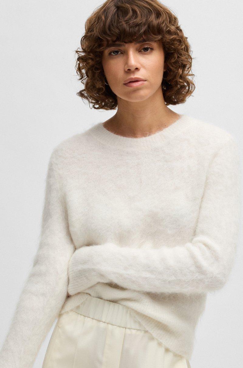 Hugo Boss Jersey De Cuello Redondo En Mezcla De Alpaca Suave