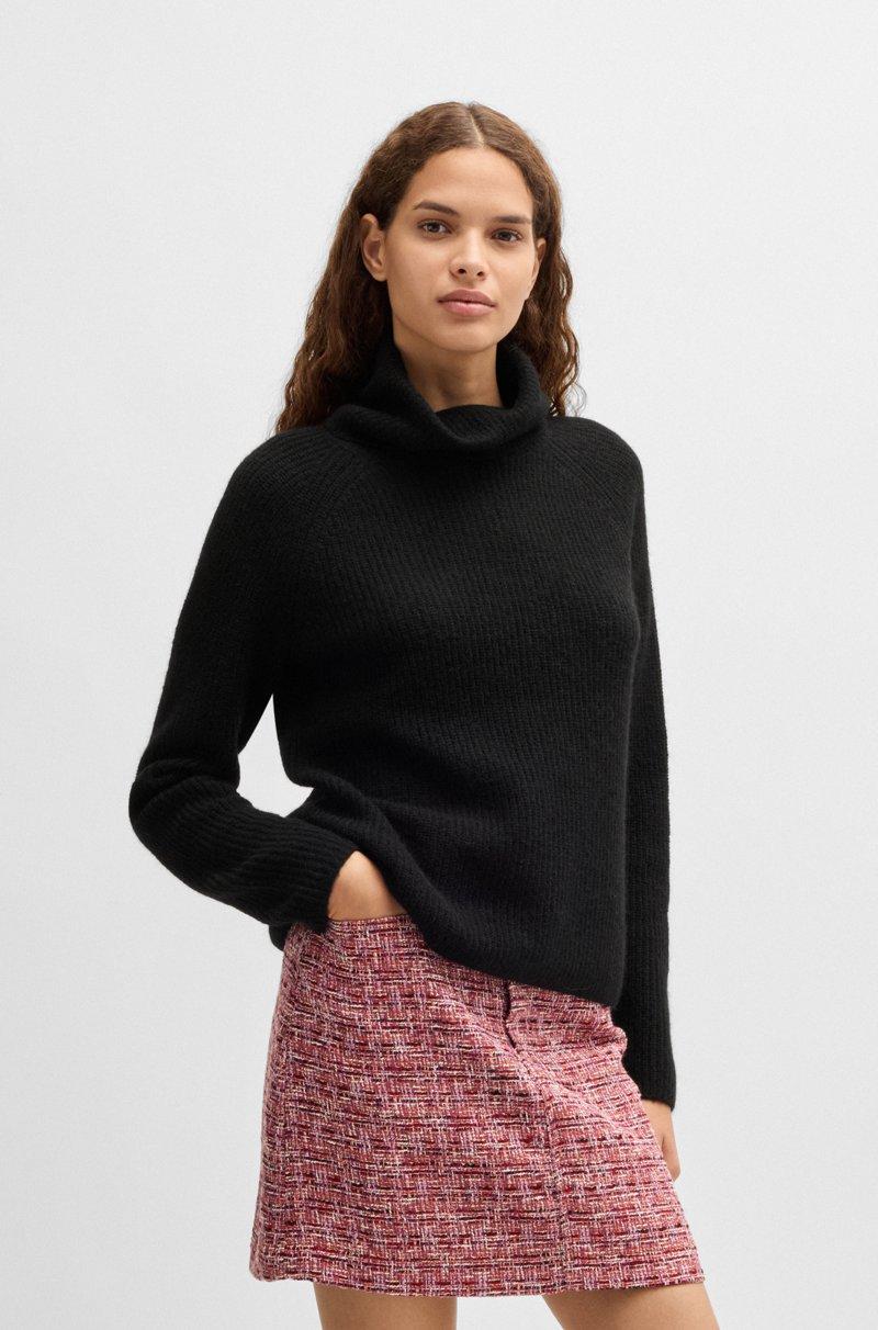 Hugo Boss Jersey De Cuello Vuelto De Mezcla De Lana En Canalé