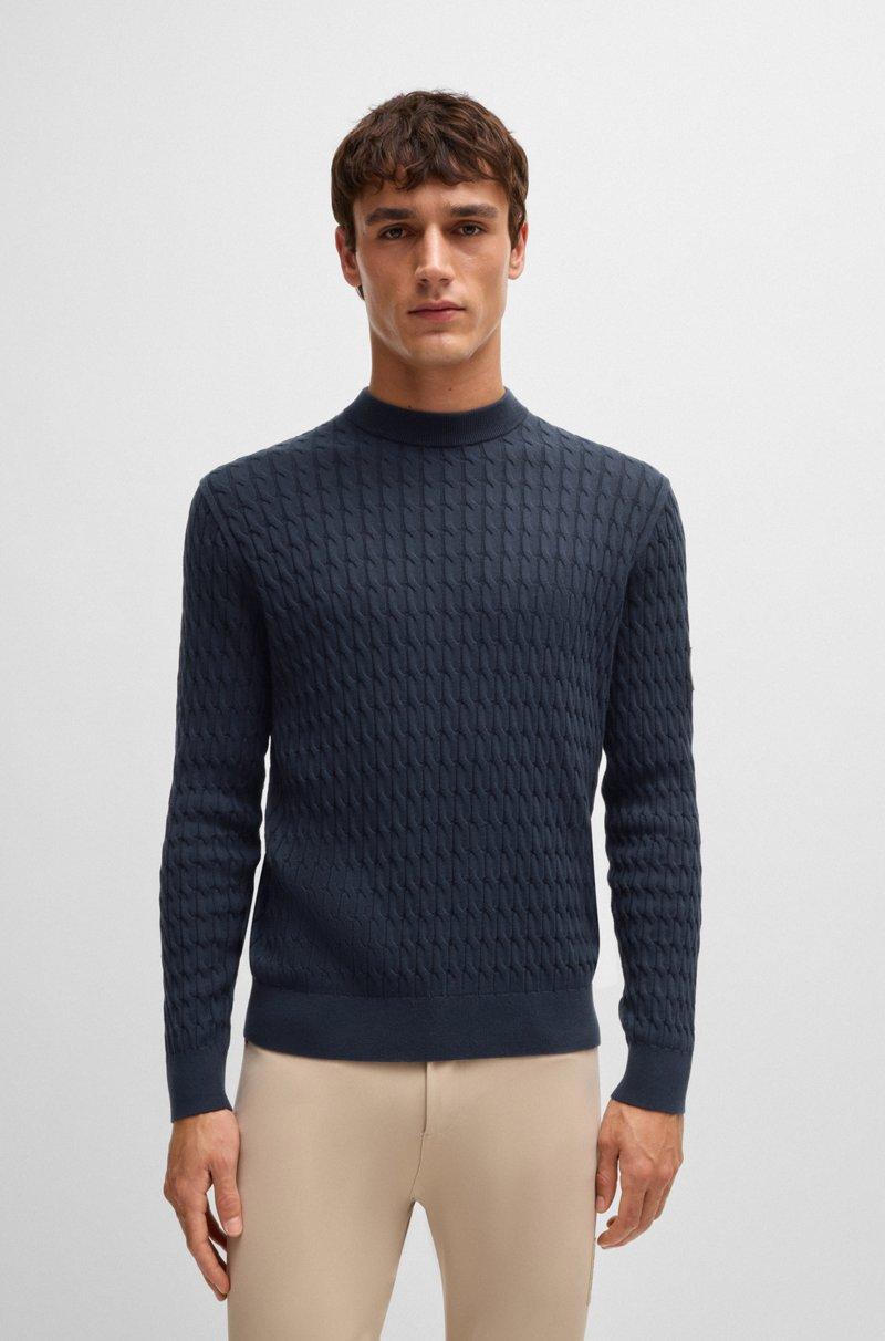 Hugo Boss Jersey De Equitación De Algodón Con Estructura De Punto Trenzado