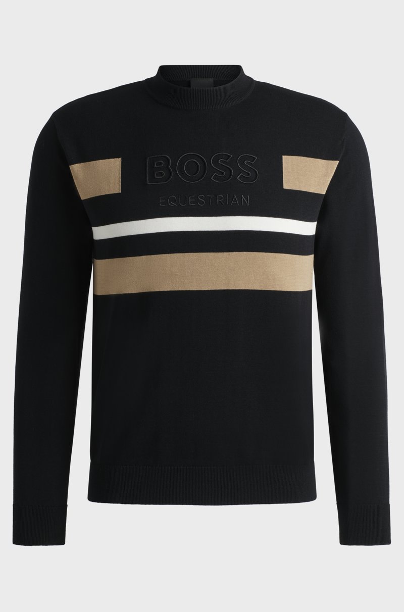 Hugo Boss Jersey De Equitación En Algodón Con Rayas En Contraste