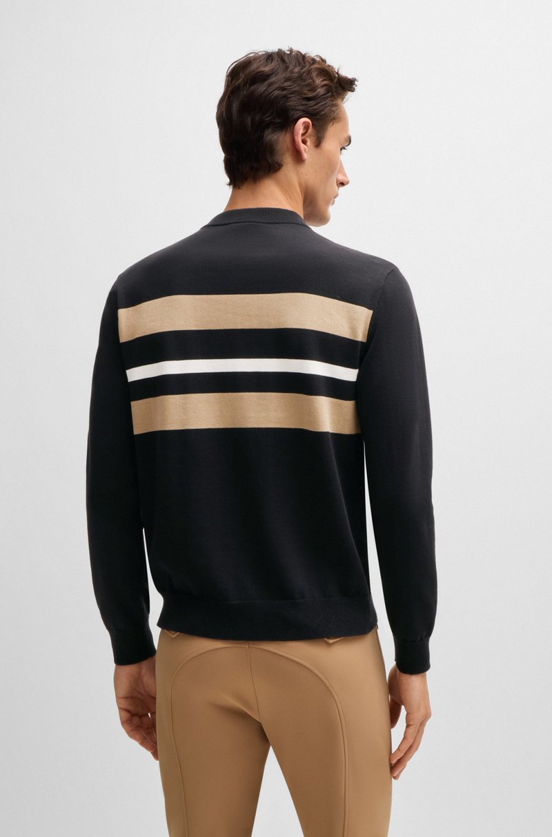 Hugo Boss Jersey De Equitación En Algodón Con Rayas En Contraste