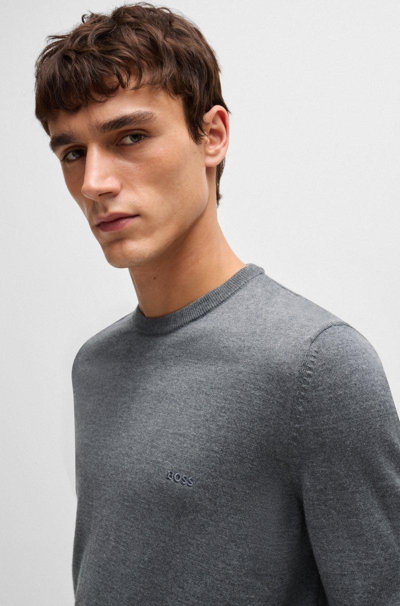 Hugo Boss Jersey De Lana Virgen Con Cuello Redondo Y Logo Bordado