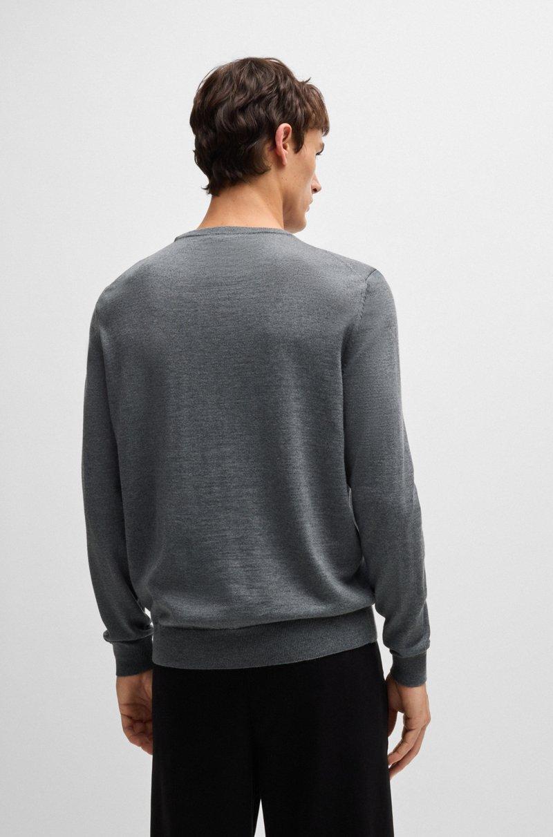 Hugo Boss Jersey De Lana Virgen Con Cuello Redondo Y Logo Bordado
