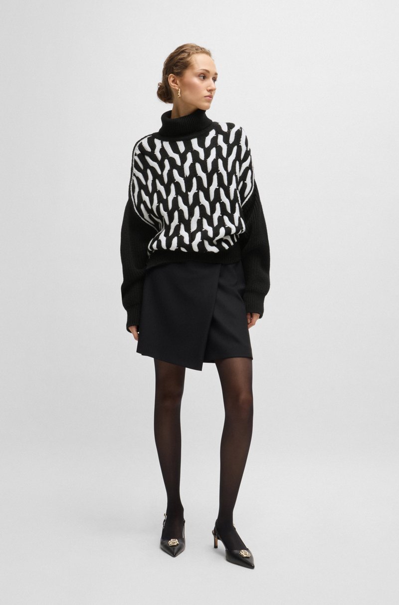 Hugo Boss Jersey De Lana Virgen Con Estructura Trenzada De Dos Tonos