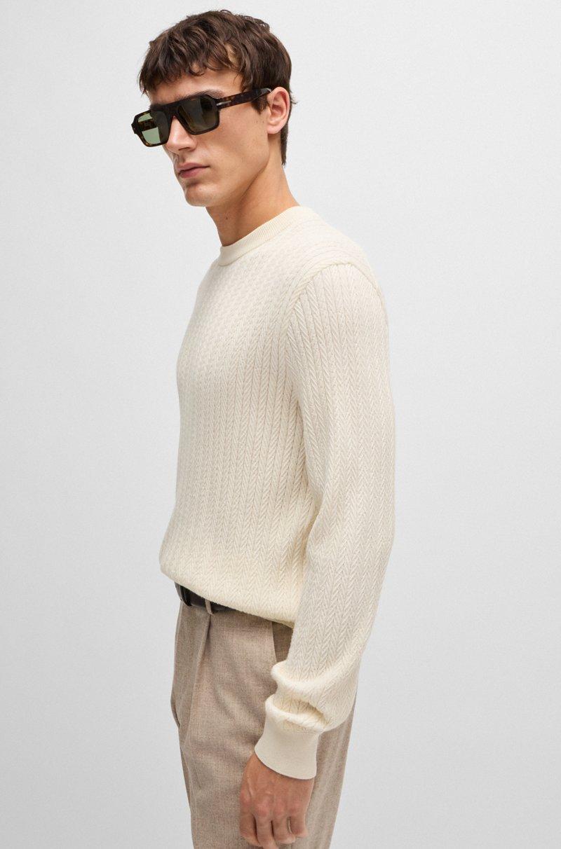 Hugo Boss Jersey De Mezcla De Lana Con Estructura De Espiga