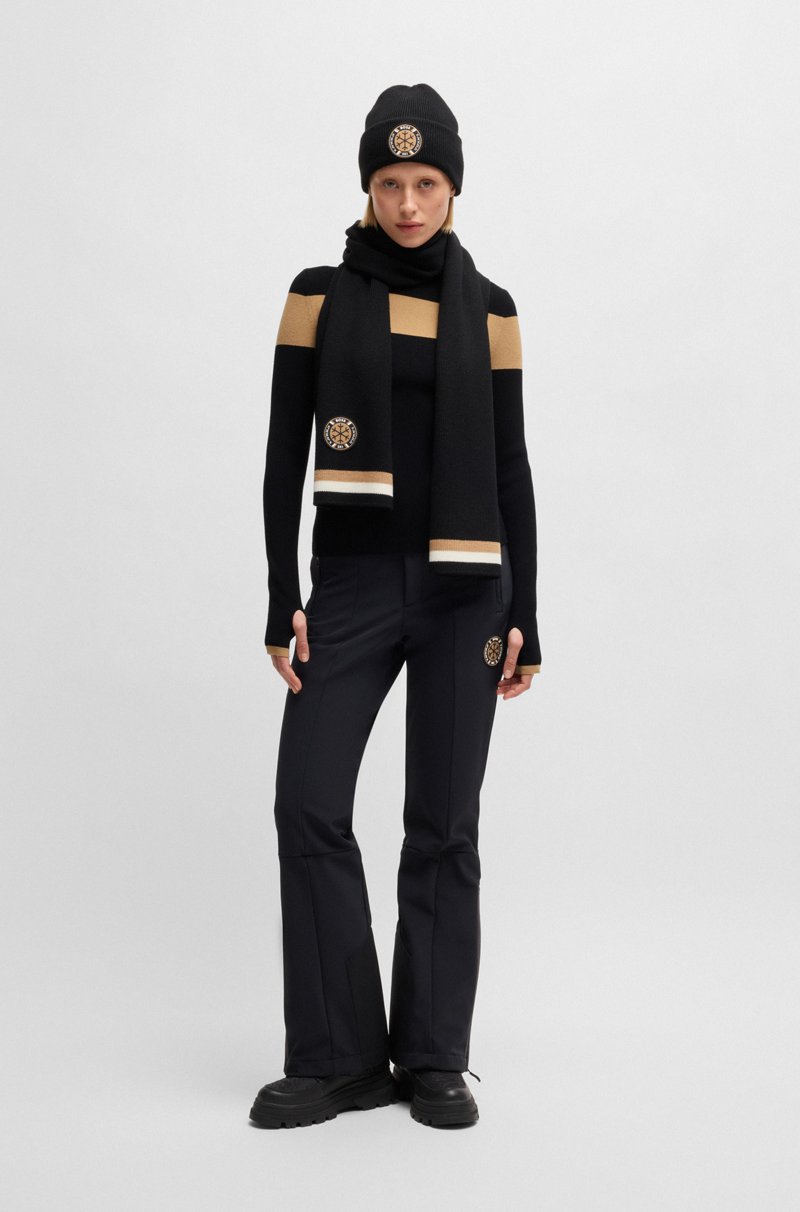 Hugo Boss Jersey De Punto Elástico BOSS Esquí Con Rayas Cámel