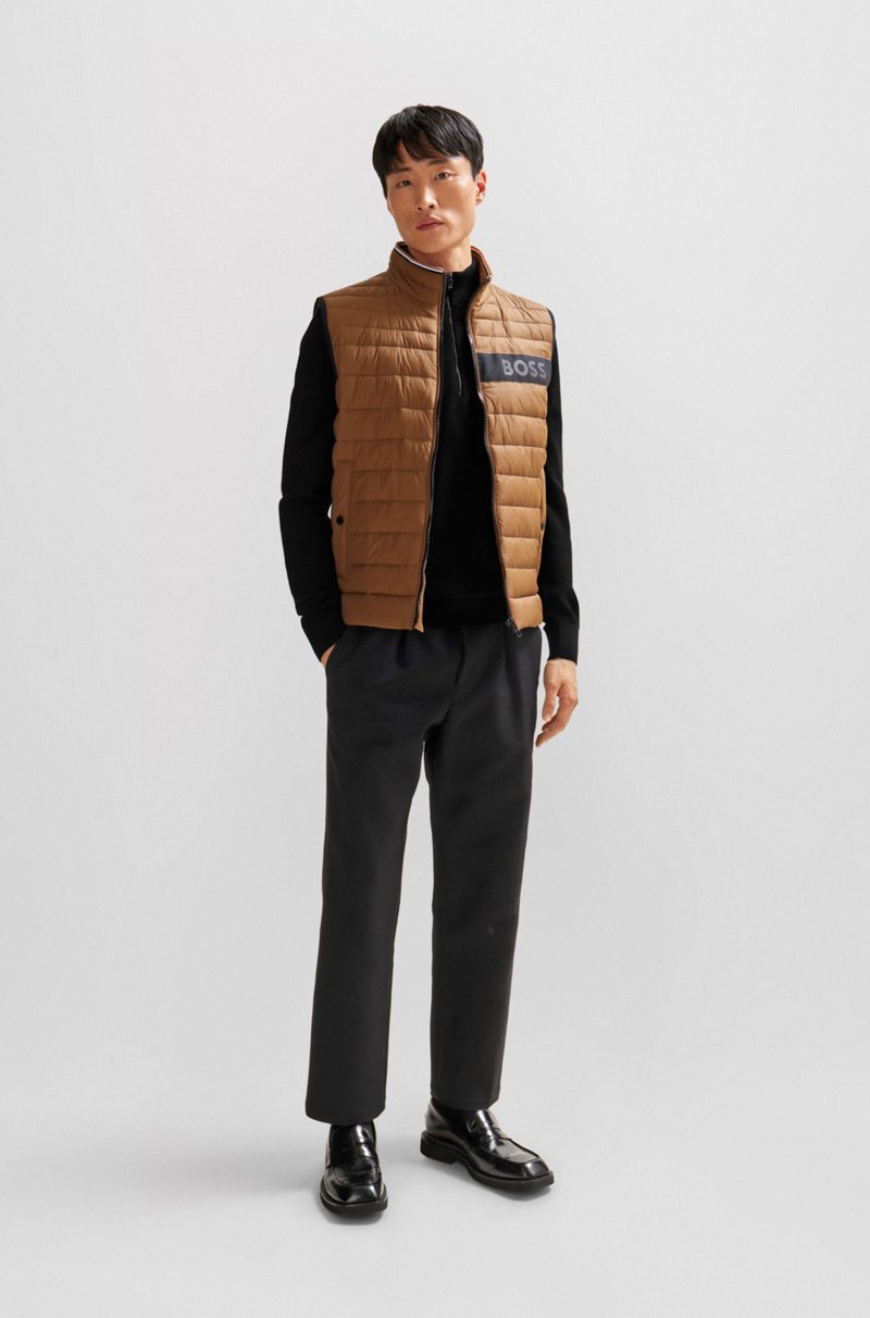 Hugo Boss Jersey De Punto En Algodón Con Estructura Y Cremallera Corta