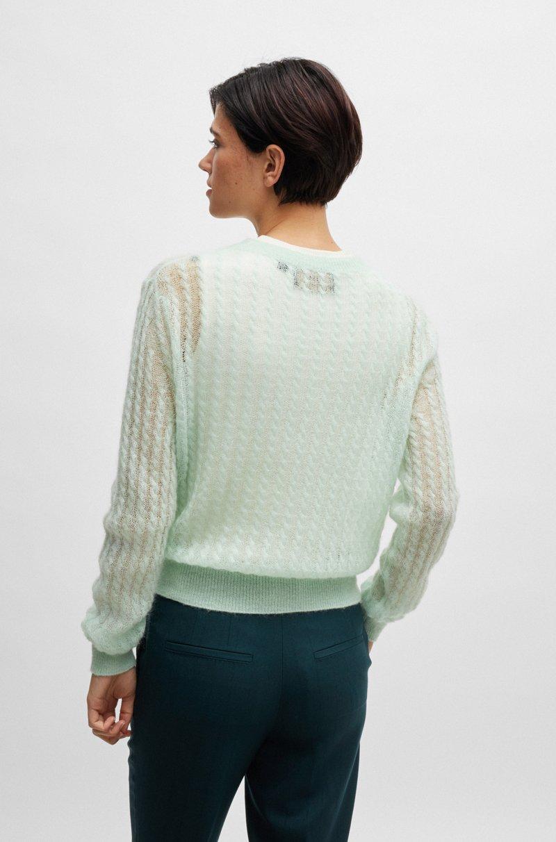 Hugo Boss Jersey De Trama Fina En Lana Con Textura Y Estructura Trenzada