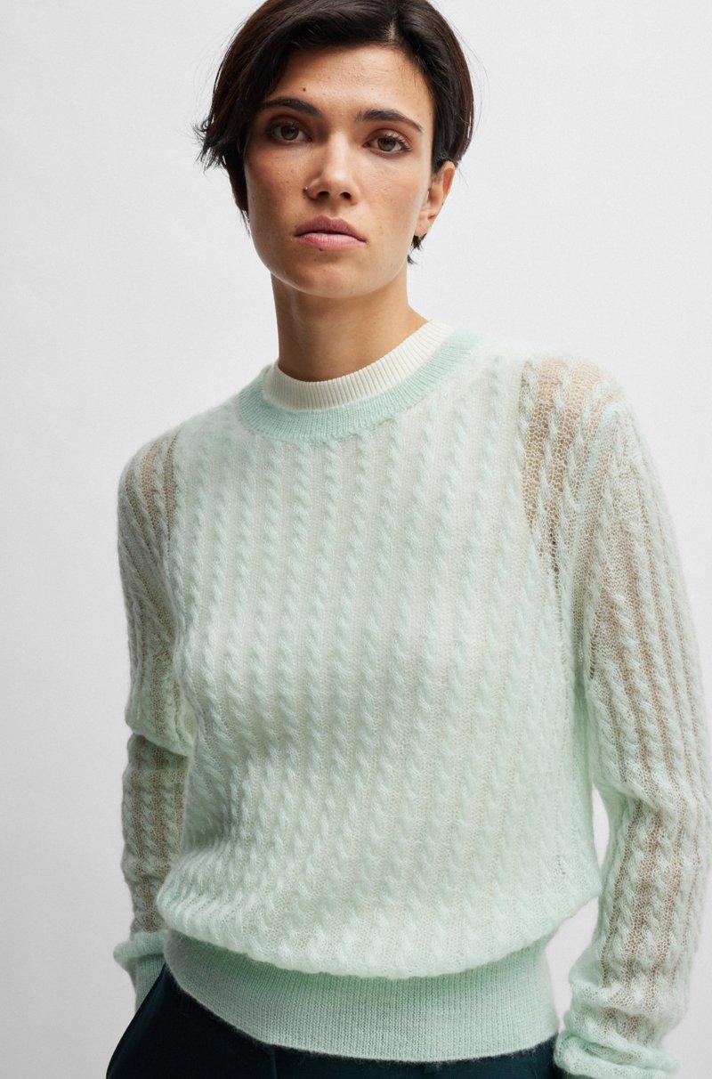 Hugo Boss Jersey De Trama Fina En Lana Con Textura Y Estructura Trenzada