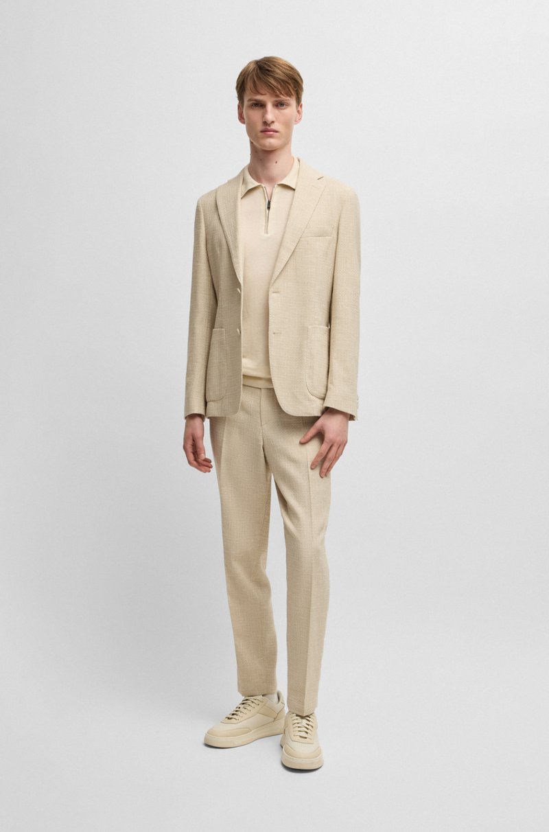 Hugo Boss Jersey En Mezcla De Lino Con Tapeta De Cremallera