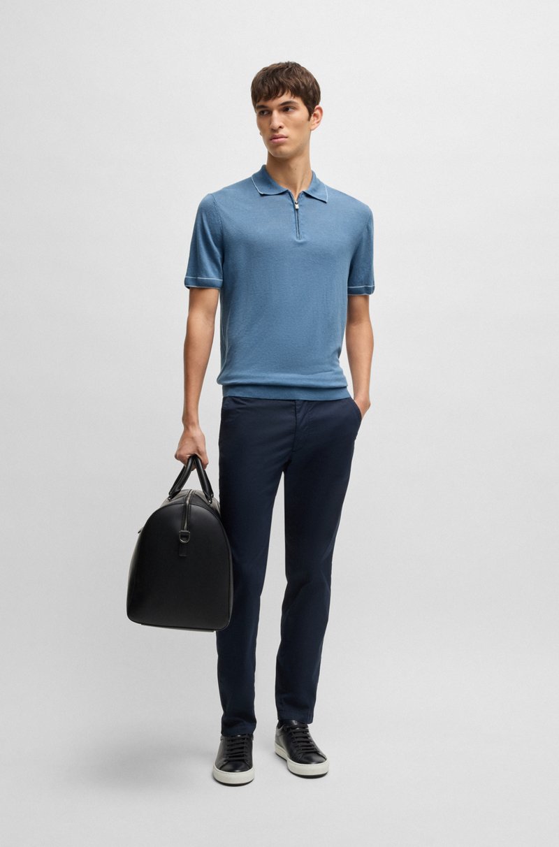 Hugo Boss Jersey En Mezcla De Lino Con Tapeta De Cremallera